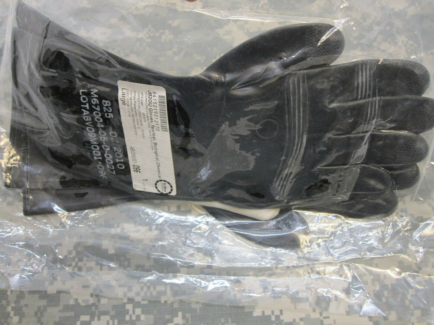 NEW CBRN RUBBER CHEMICAL GLOVES AIRBOSS LARGE NBC GLOVE w. LINER
