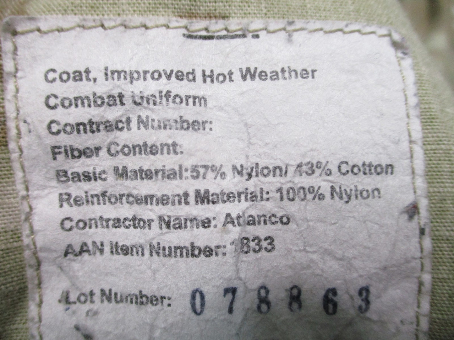 USGI IHWCU Hot Weather Combat Coat Scorpion OCP XL Long Atlanco Used