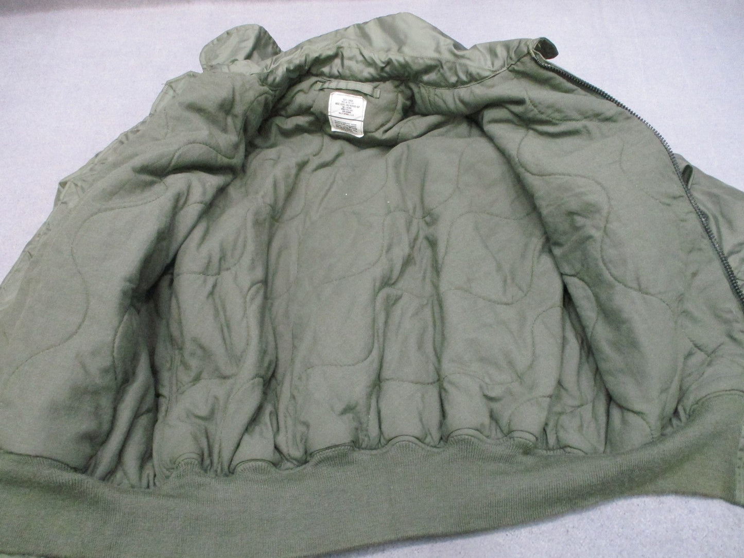US Military CWU-45/P Flight Jacket Cold Weather Aramid Sage Green Large Surplus