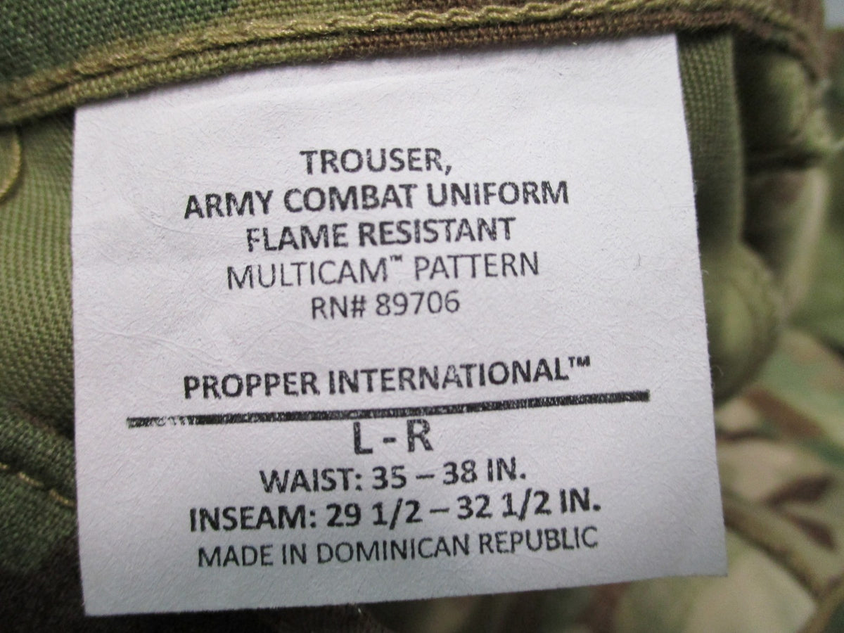 Propper Army Combat Uniform ACU Trousers MultiCam Flame Resistant Size L-R