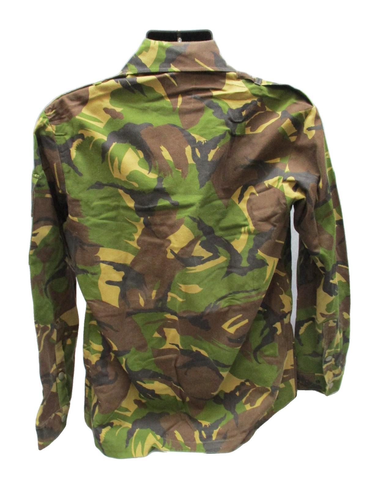 Dutch Army Field Shirt DPM Woodland Camo Button Up Military Jacket Medium