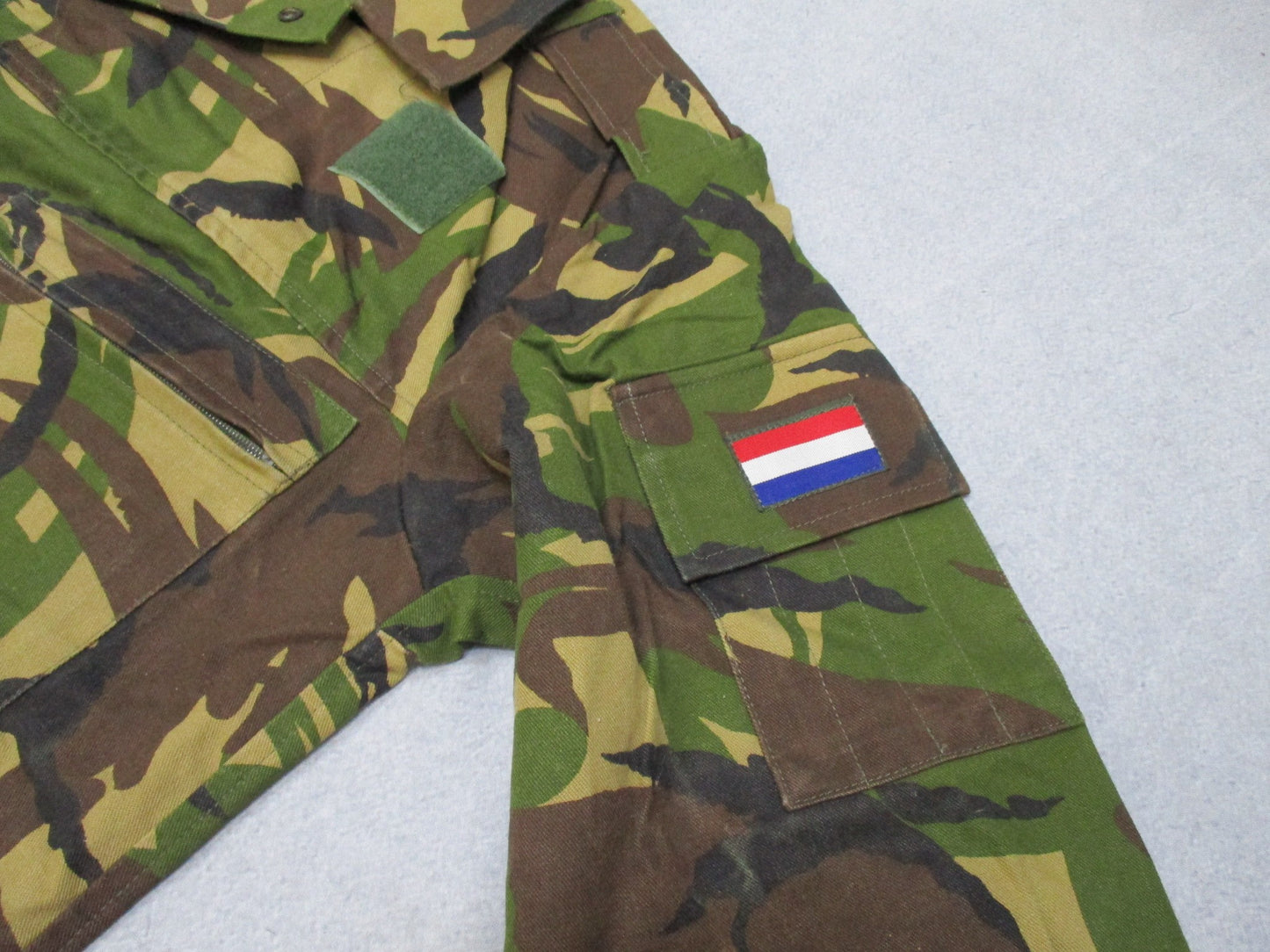Dutch Army Field Shirt DPM Woodland Camo Button Up Military Jacket Medium
