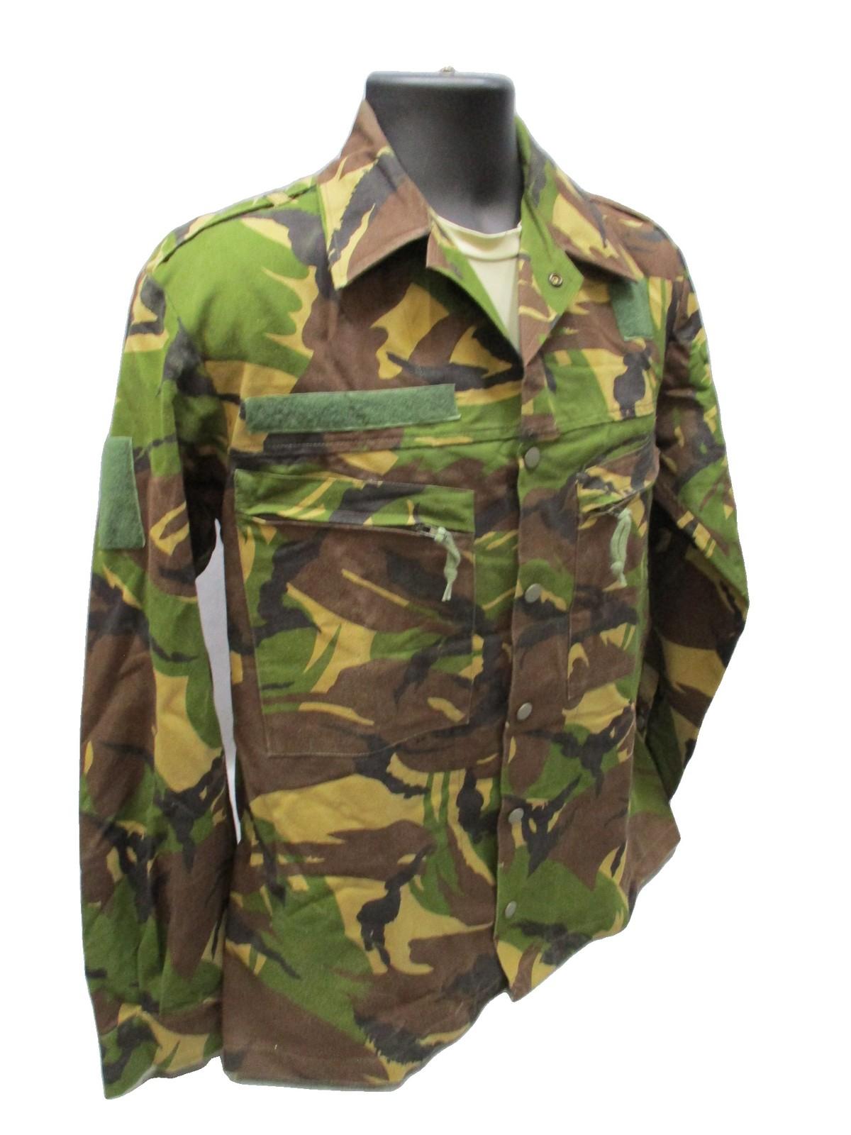 Dutch Army Field Shirt DPM Woodland Camo Button Up Military Jacket Medium