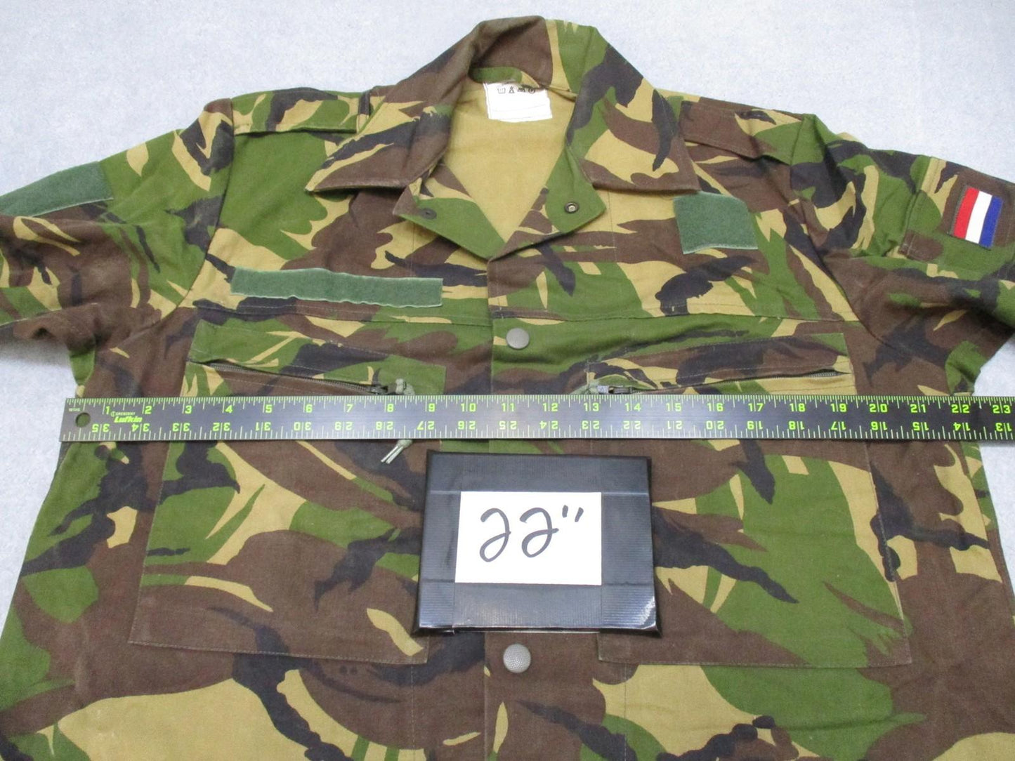 Dutch Army Field Shirt DPM Woodland Camo Button Up Military Jacket Medium