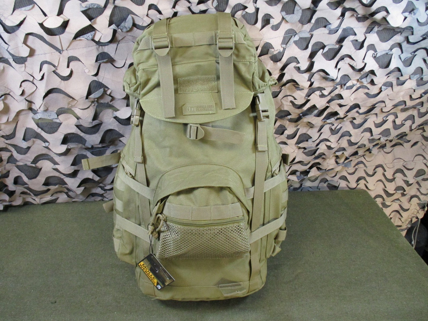 Highland Tactical Backpack Tan MOLLE Webbing New With Tags
