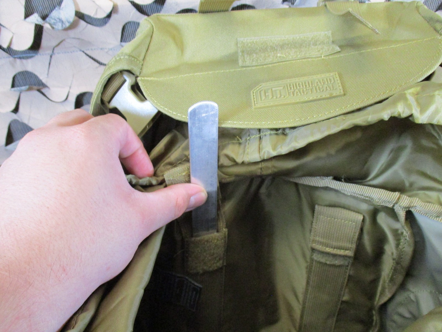 Highland Tactical Backpack Tan MOLLE Webbing New With Tags