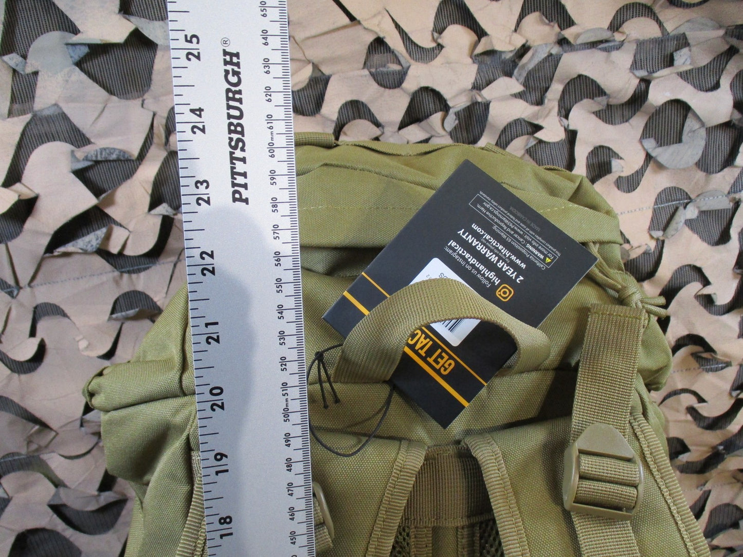 Highland Tactical Backpack Tan MOLLE Webbing New With Tags