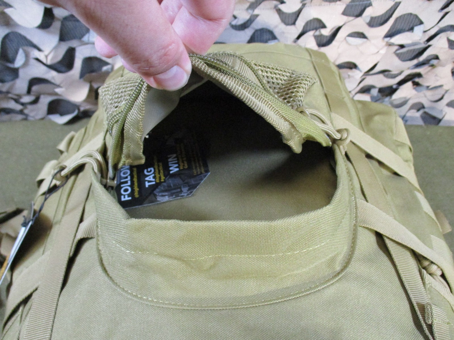 Highland Tactical Backpack Tan MOLLE Webbing New With Tags