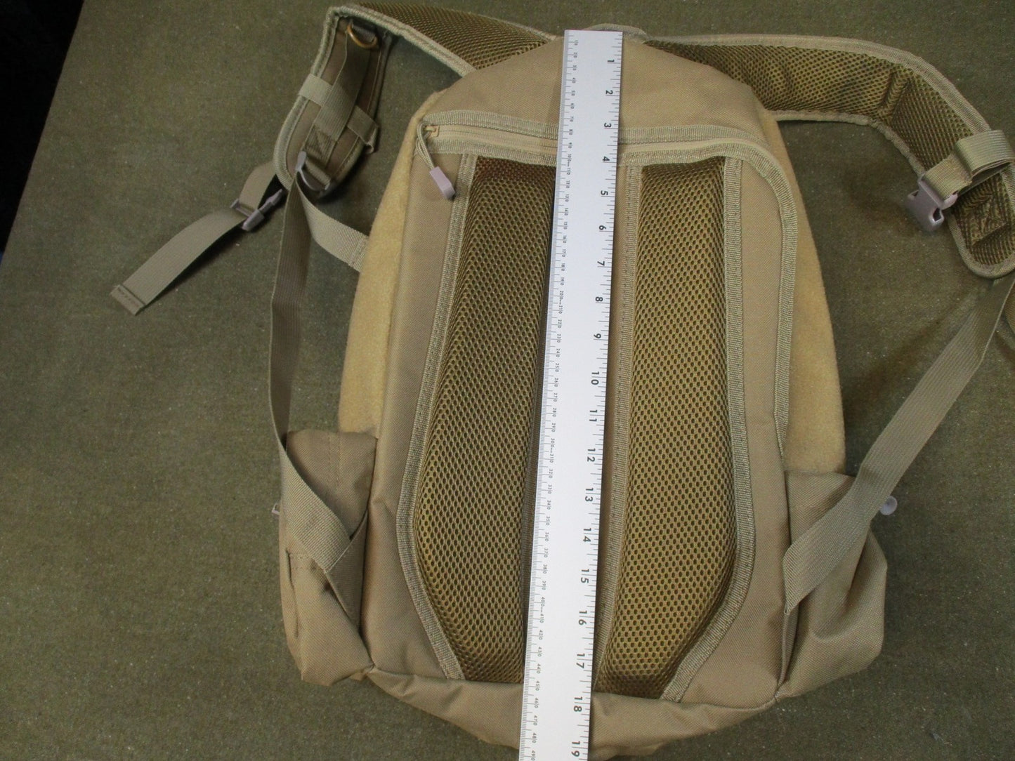 Tactical Daypack Backpack Coyote Tan patch panel display for hook and loop