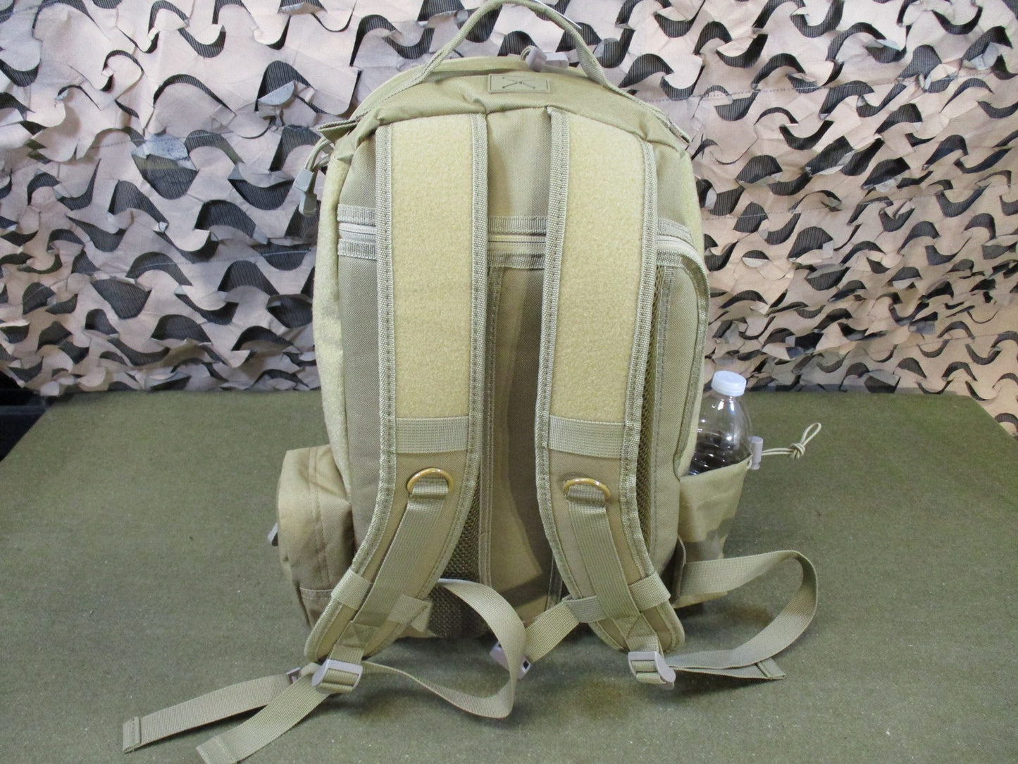 Tactical Daypack Backpack Coyote Tan patch panel display for hook and loop