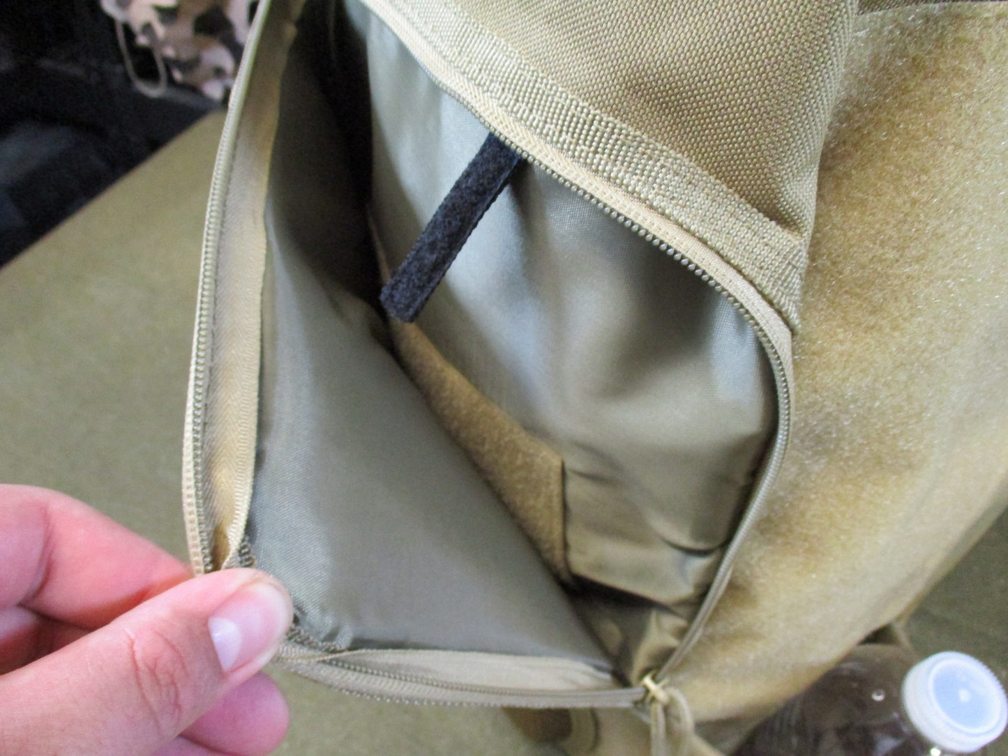 Tactical Daypack Backpack Coyote Tan patch panel display for hook and loop