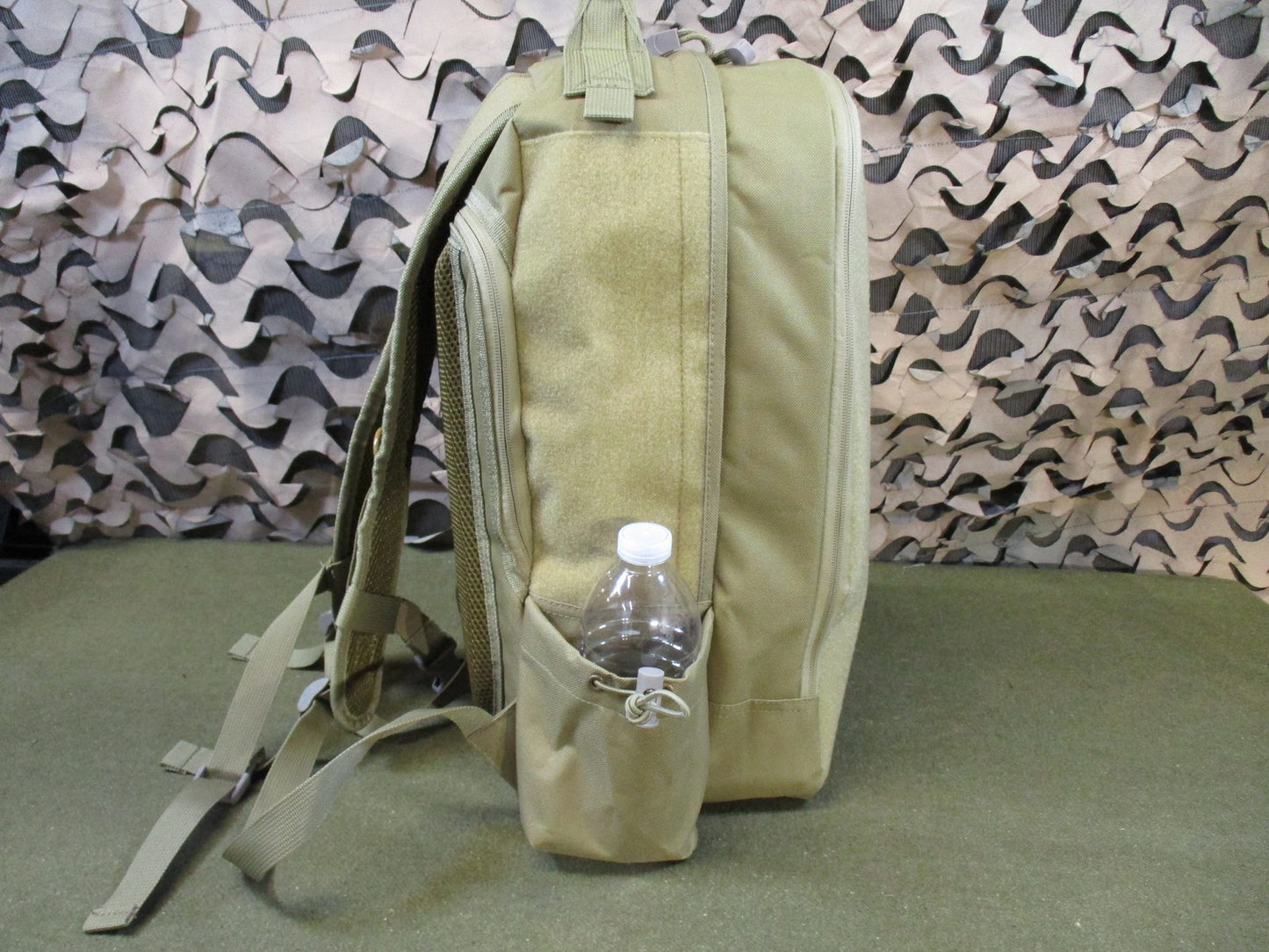 Tactical Daypack Backpack Coyote Tan patch panel display for hook and loop
