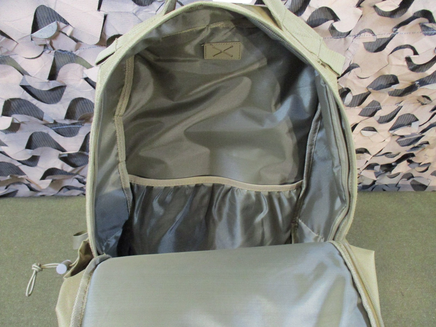 Tactical Daypack Backpack Coyote Tan patch panel display for hook and loop