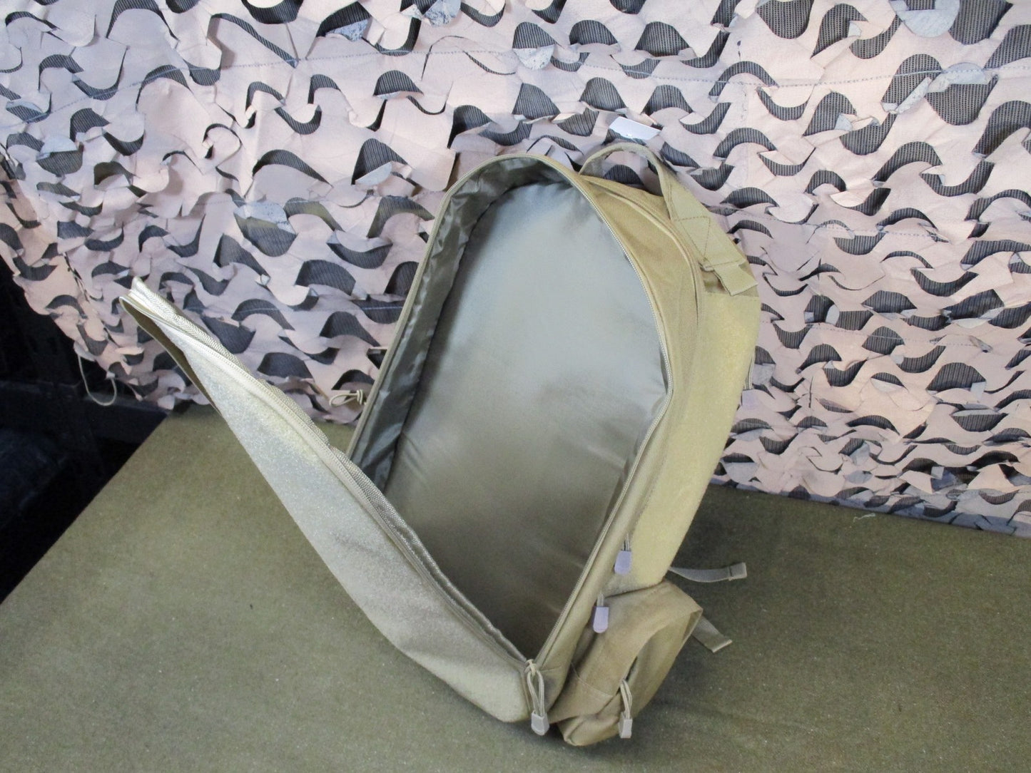 Tactical Daypack Backpack Coyote Tan patch panel display for hook and loop