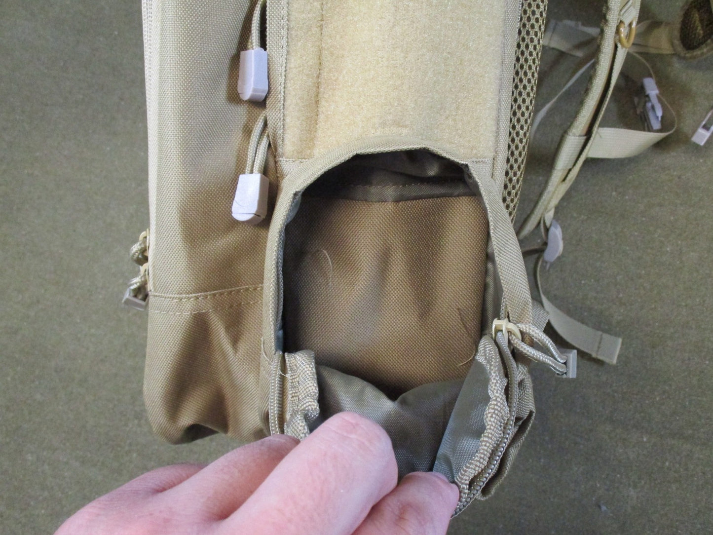 Tactical Daypack Backpack Coyote Tan patch panel display for hook and loop