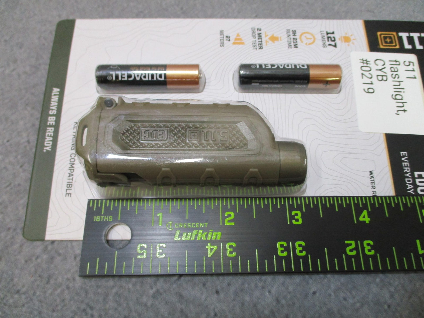 5.11 Tactical EDC 2AAA Flashlight 127 Lumens Water Resistant New w/ Batteries