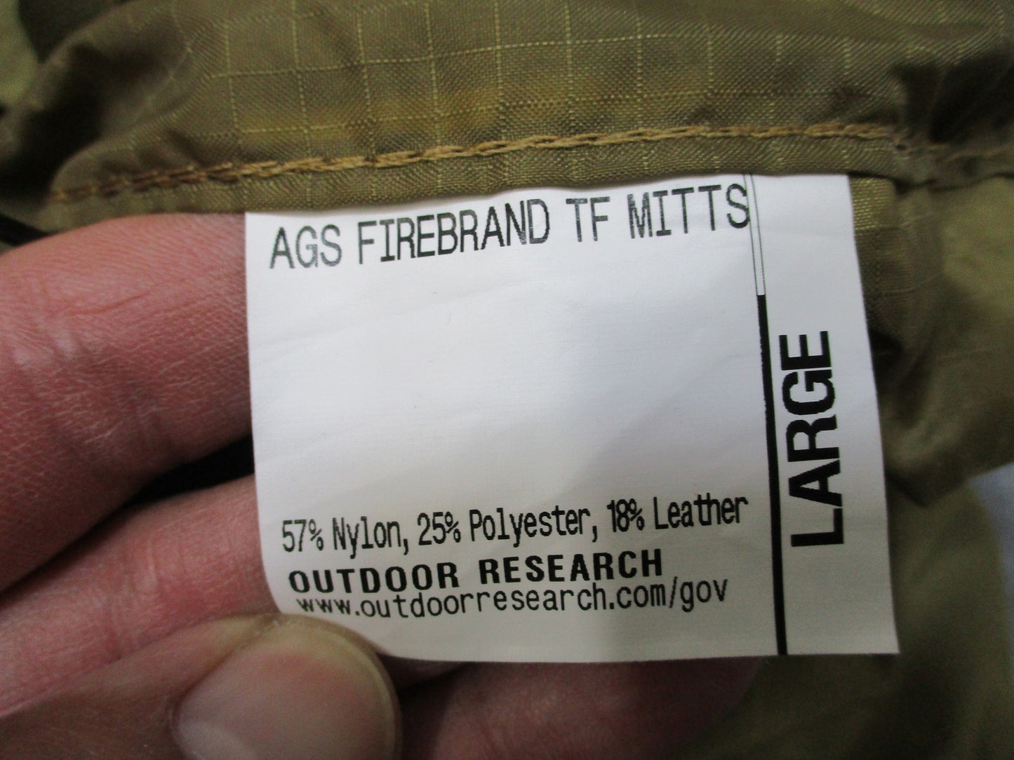 Outdoor Research AGS Firebrand TF Mitts Gore-Tex Coyote L NEW Trigger finger