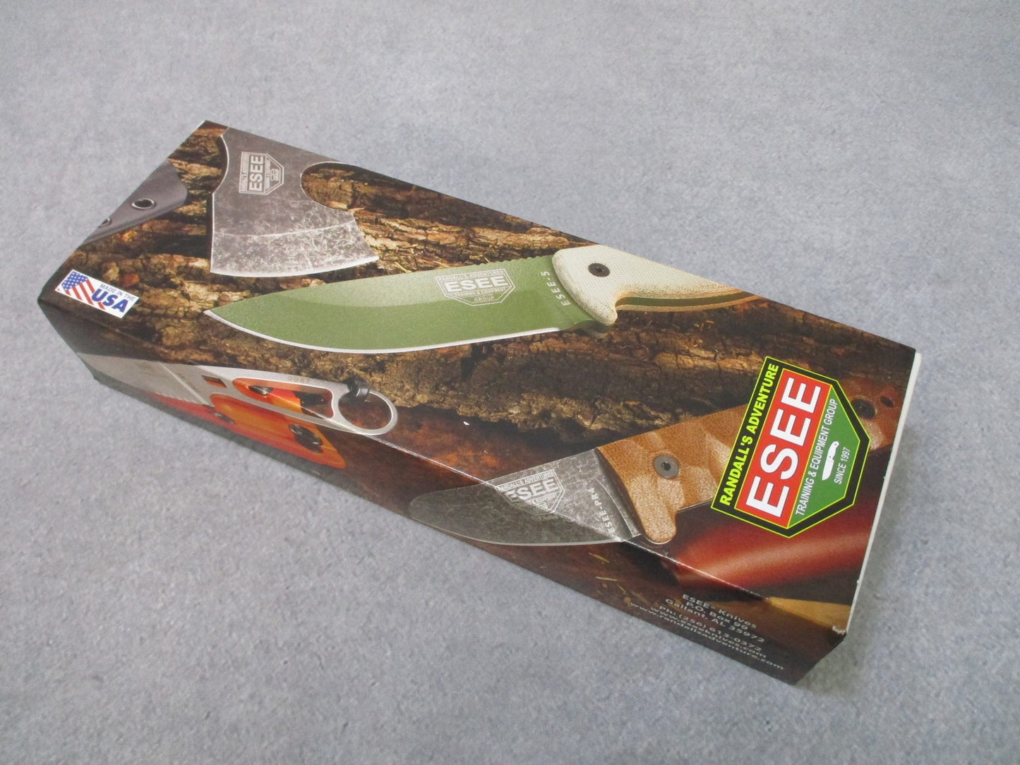 ESEE ESEE-3 Fixed Blade Knife Tan Micarta Handle Black Sheath USA Made