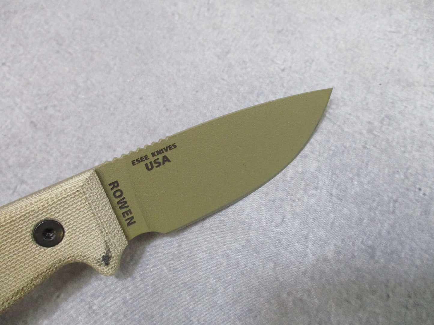 ESEE ESEE-3 Fixed Blade Knife Tan Micarta Handle Black Sheath USA Made