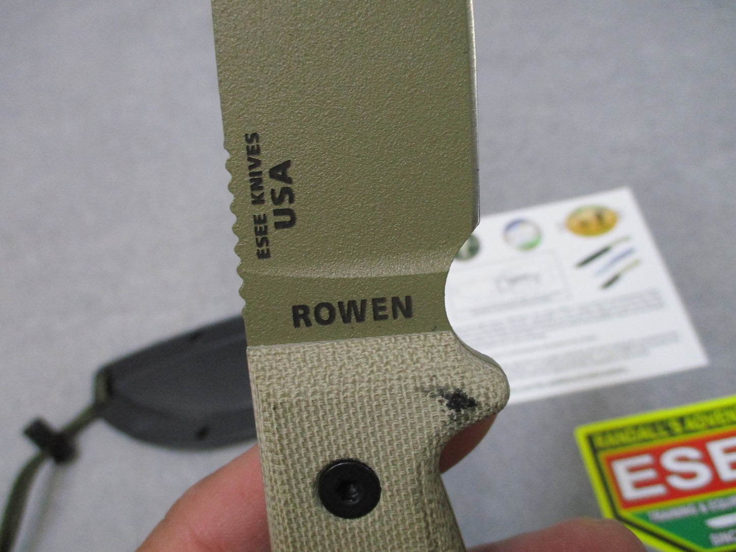 ESEE ESEE-3 Fixed Blade Knife Tan Micarta Handle Black Sheath USA Made