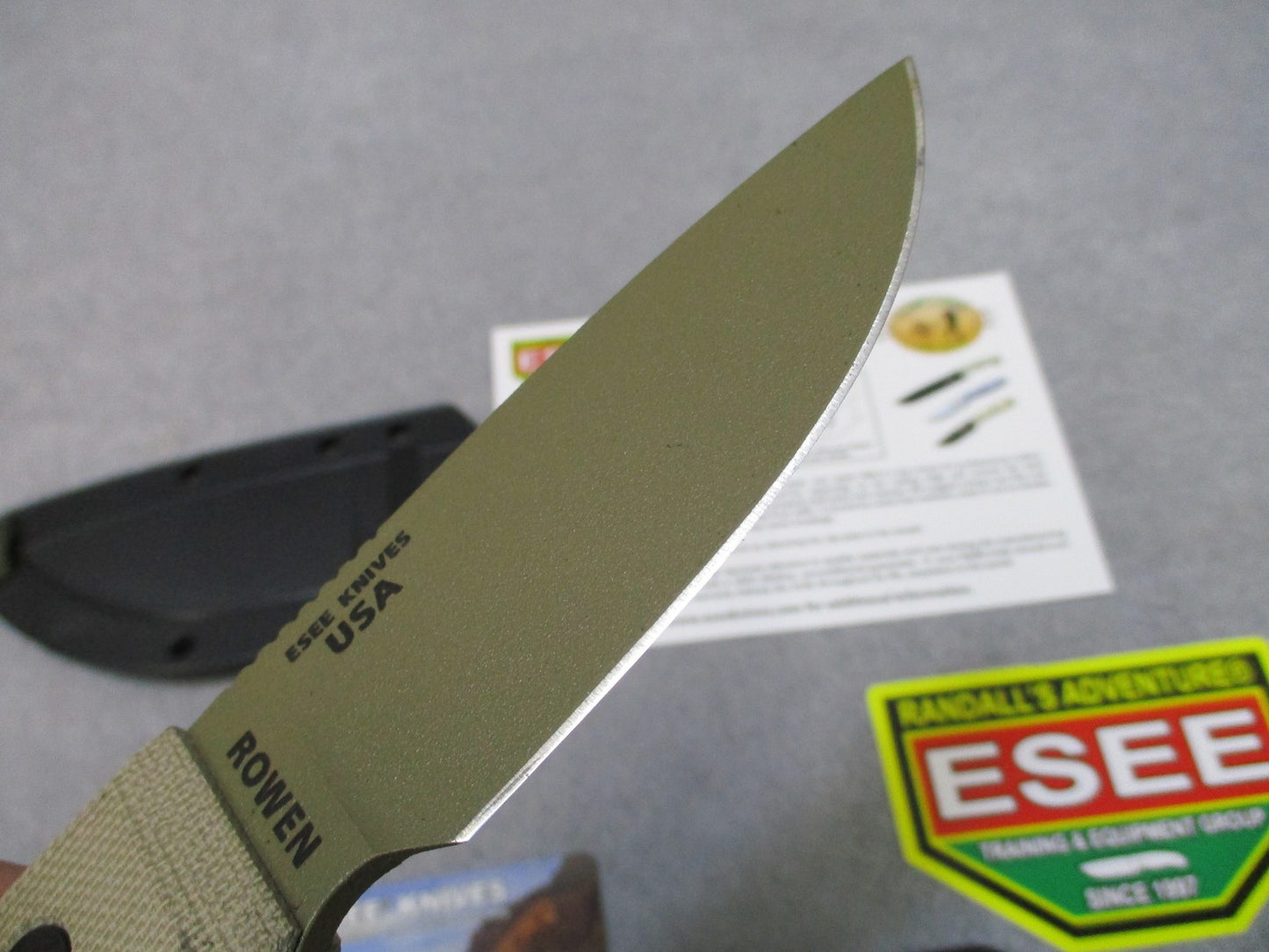 ESEE ESEE-3 Fixed Blade Knife Tan Micarta Handle Black Sheath USA Made