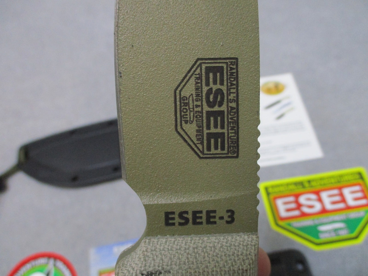 ESEE ESEE-3 Fixed Blade Knife Tan Micarta Handle Black Sheath USA Made