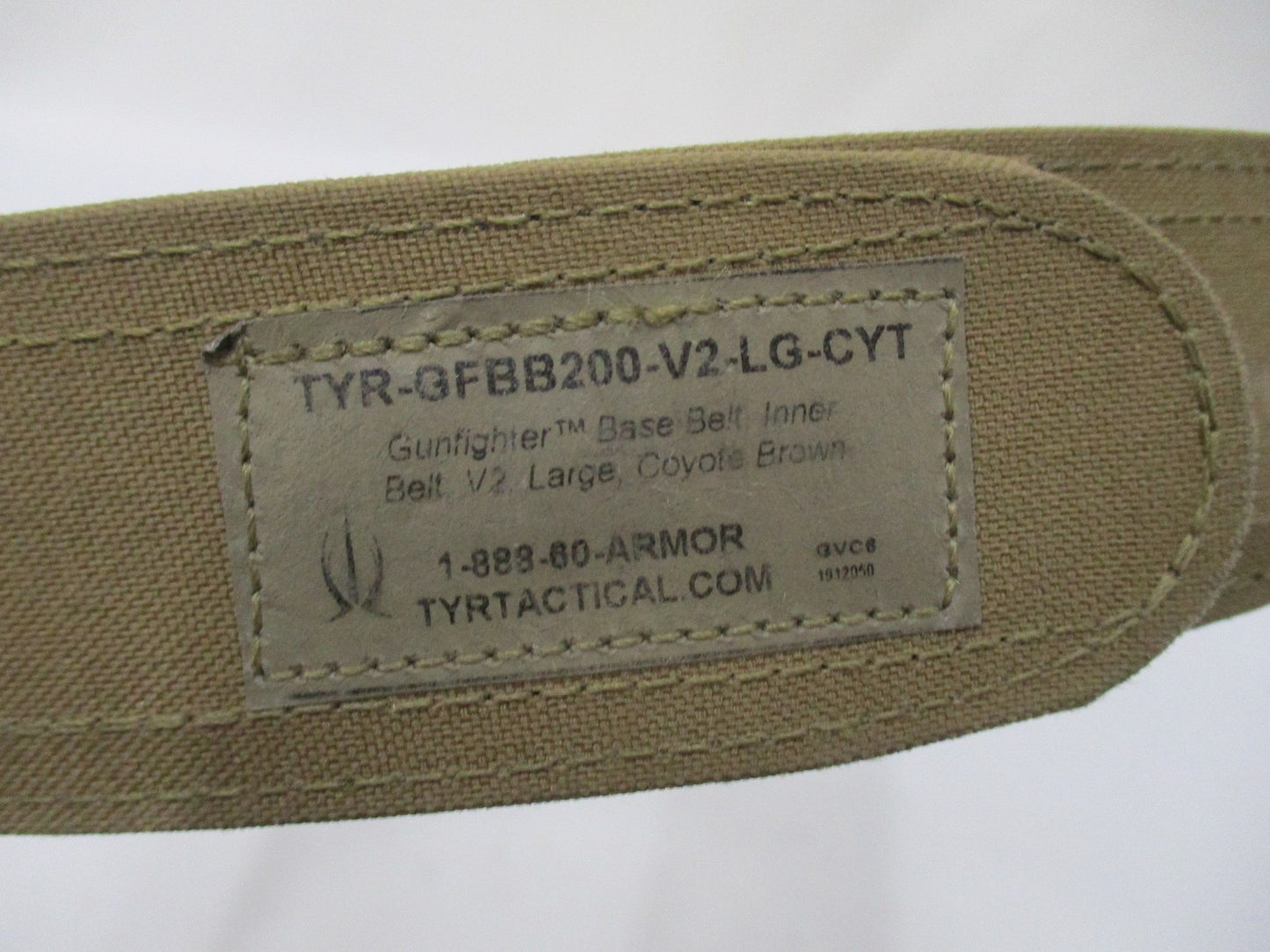 USED TYR TACTICAL INNER BELT HOOK & LOOP LARGE V2-LG-CYT GUNFIGHTER BASE BELT