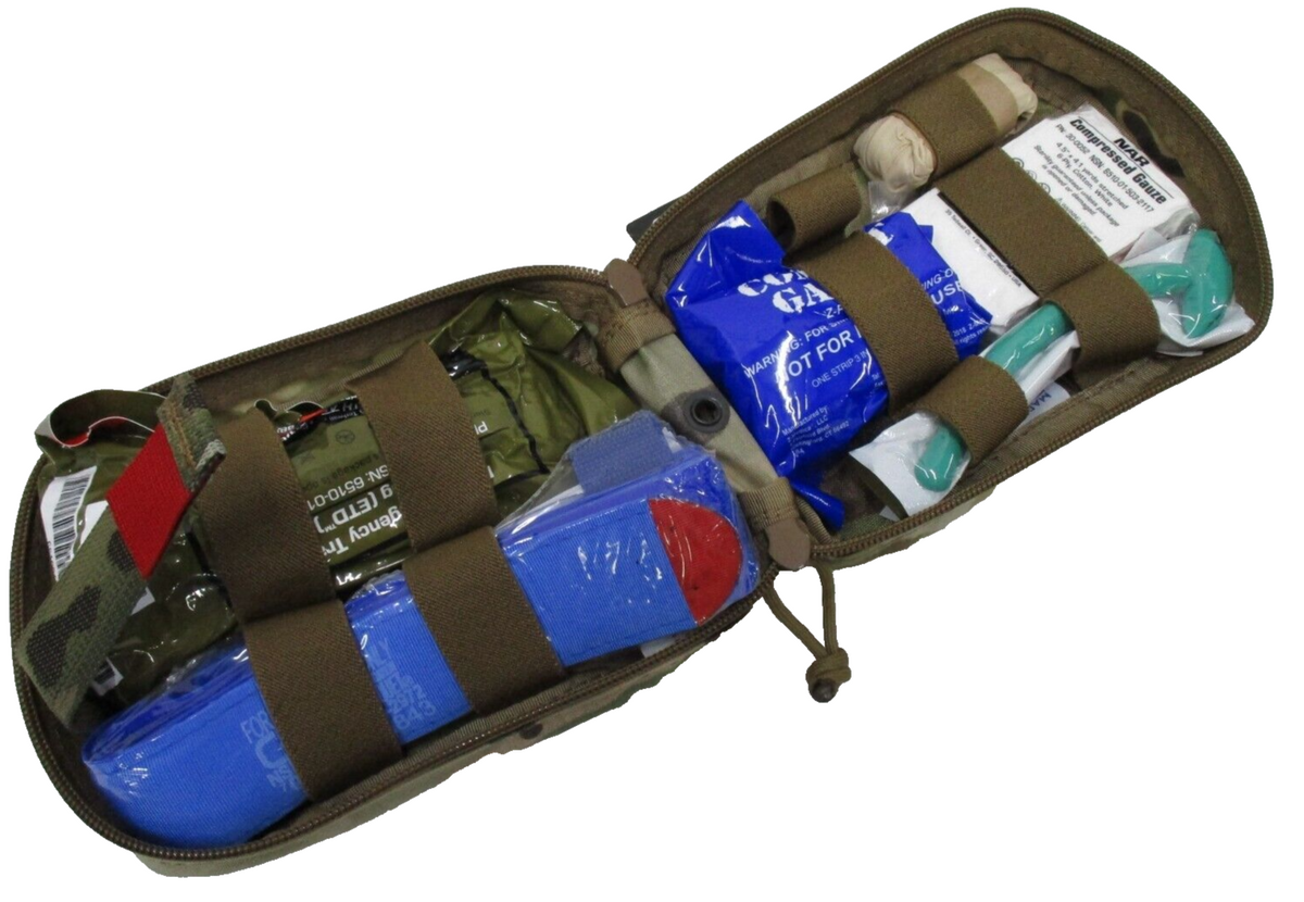 North American Rescue IFAK T.O.R.K Multicam first aid kit in camouflage pouch