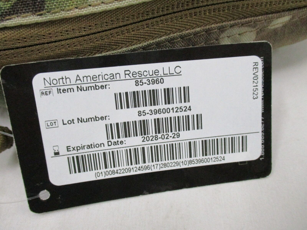 North American Rescue T.O.R.K. IFAK tactical first aid kit in Multicam camouflage pouch