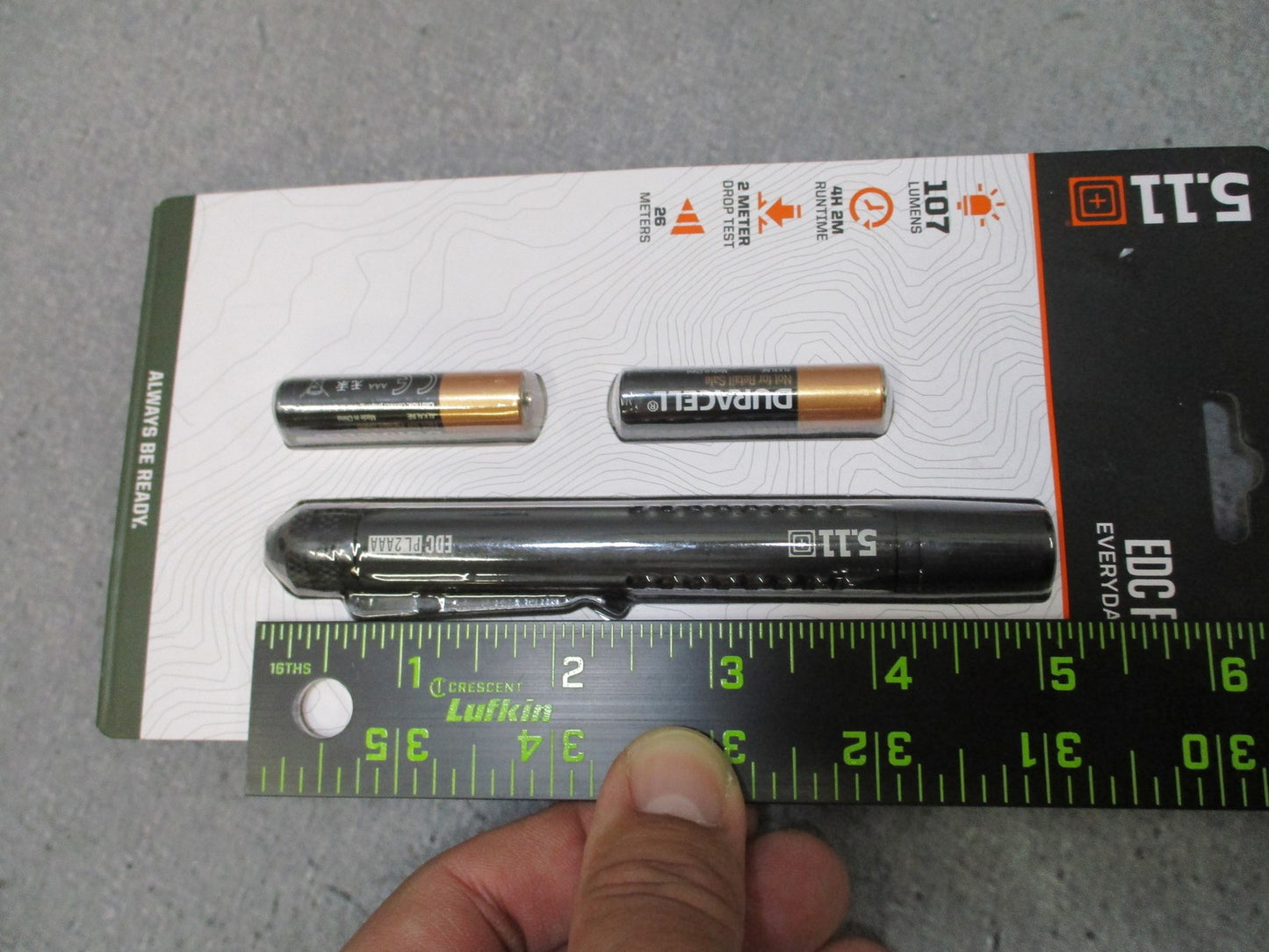 5.11 Tactical EDC PL2AAA Flashlight 107 Lumens IPX-4 Water Resistant New