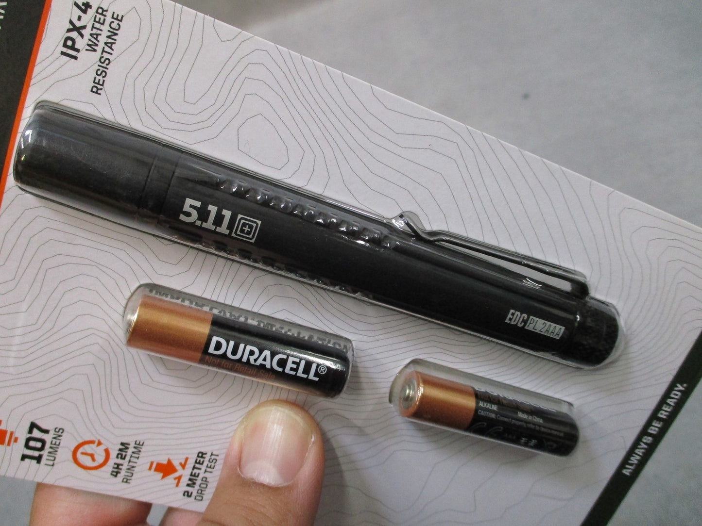 5.11 Tactical EDC PL2AAA Flashlight 107 Lumens IPX-4 Water Resistant New
