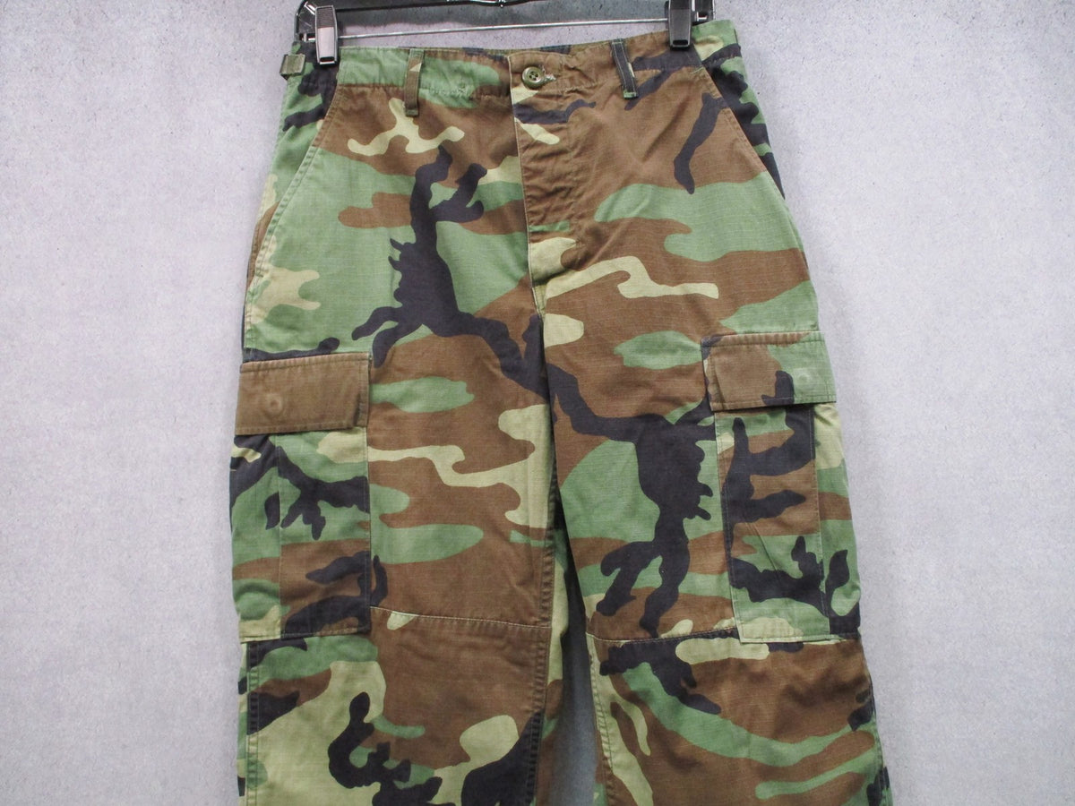 Vintage Propper US Military Woodland Camo BDU Combat Trousers Small Short
