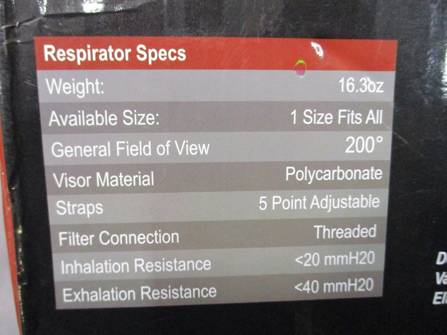 Parcil Safety PD-100 Full Face Respirator Mask with Filters - New Open Box