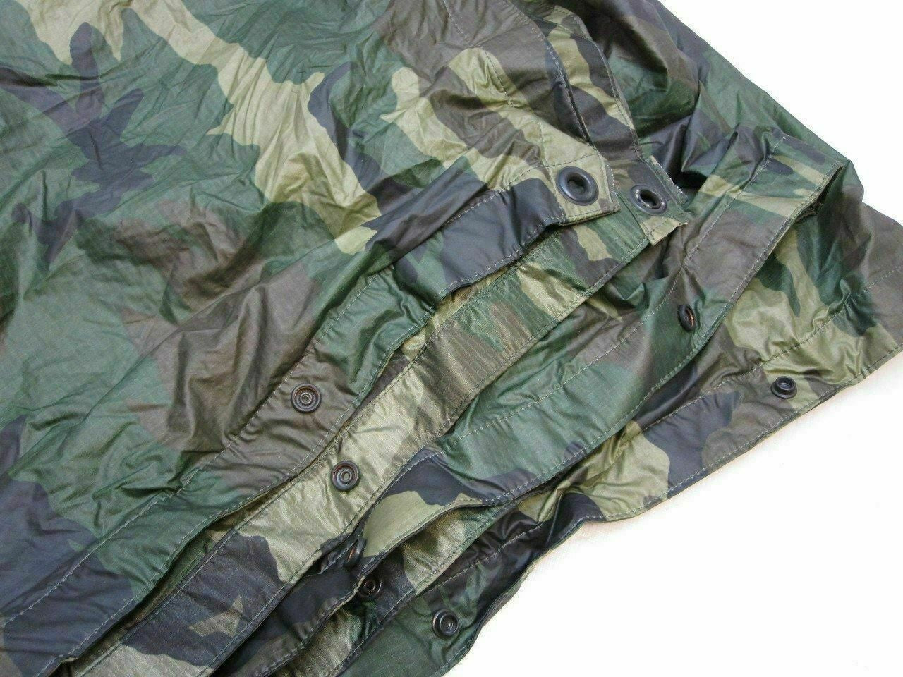 NEW USGI WOODLAND MILITARY PONCHO WET WEATHER RAIN GEAR 8405-01-100-0976