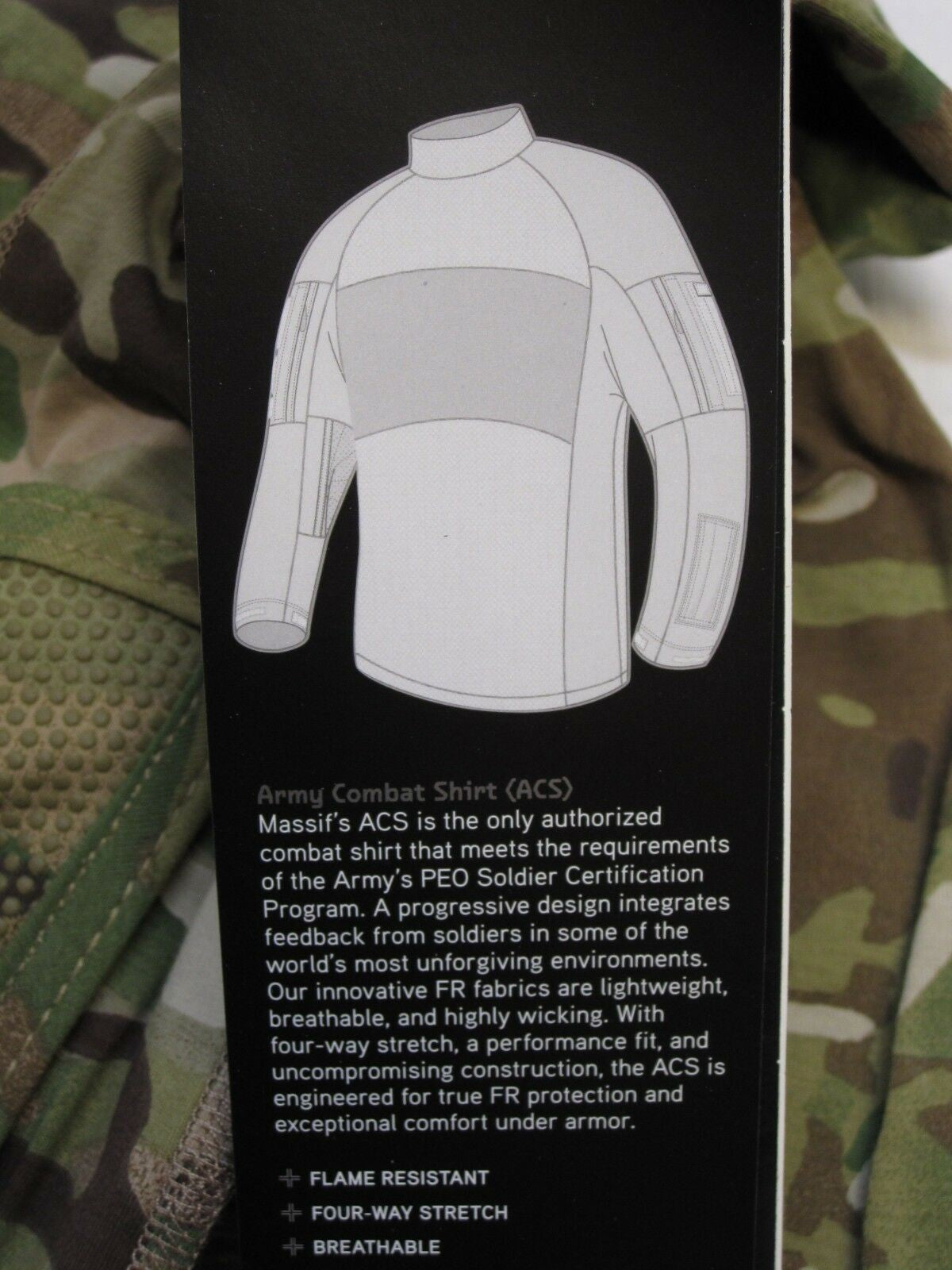 US Army Combat Shirt (ACS) Flame Resistant Multicam 8415-01-580-4853 NEW MEDIUM