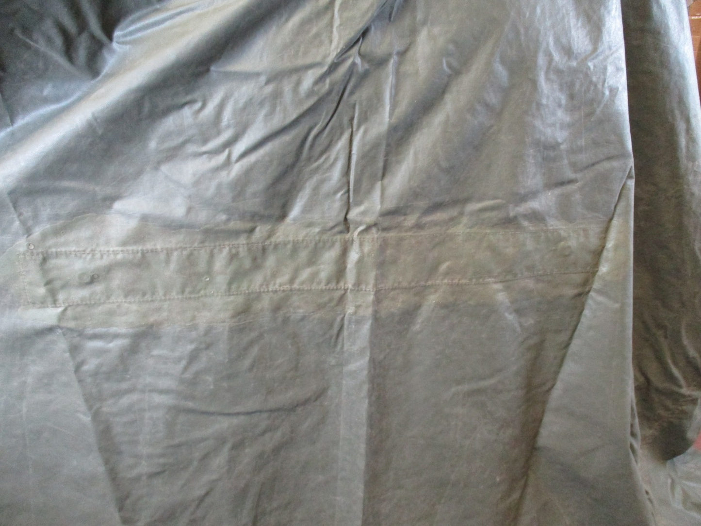 Vintage 1965 US Military Poncho Vietnam Era Coated Nylon Rain Gear Ground Sheet
