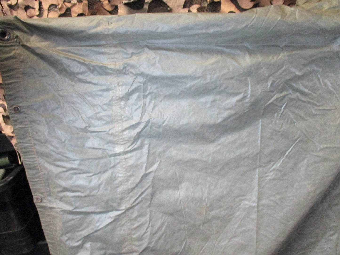 Vintage 1965 US Military Poncho Vietnam Era Coated Nylon Rain Gear Ground Sheet