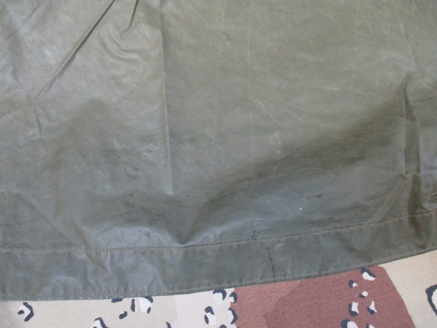 Vintage 1965 US Military Poncho Vietnam Era Coated Nylon Rain Gear Ground Sheet