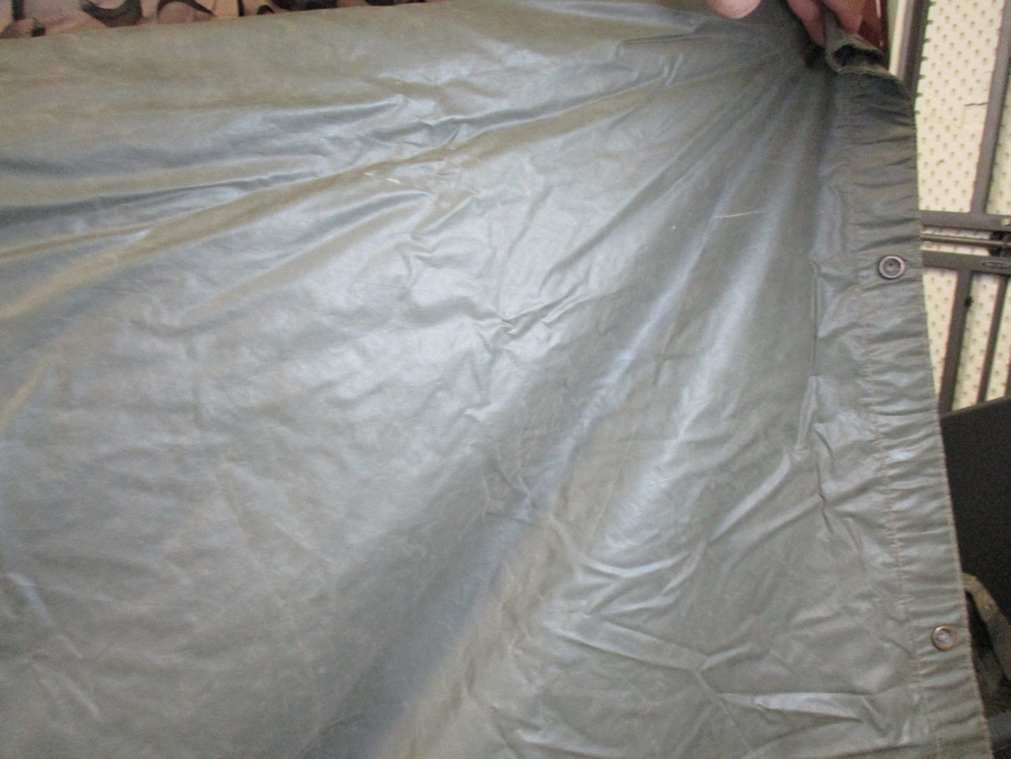 Vintage 1965 US Military Poncho Vietnam Era Coated Nylon Rain Gear Ground Sheet
