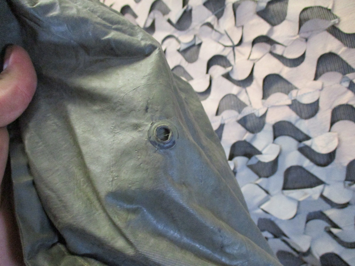 Vintage 1965 US Military Poncho Vietnam Era Coated Nylon Rain Gear Ground Sheet