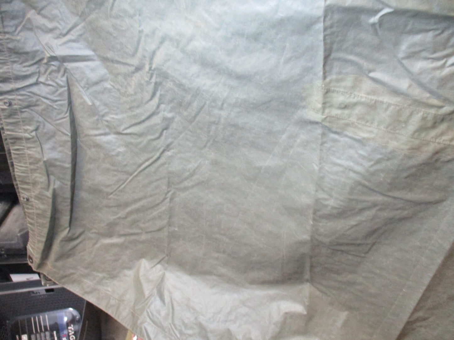 Vintage 1965 US Military Poncho Vietnam Era Coated Nylon Rain Gear Ground Sheet