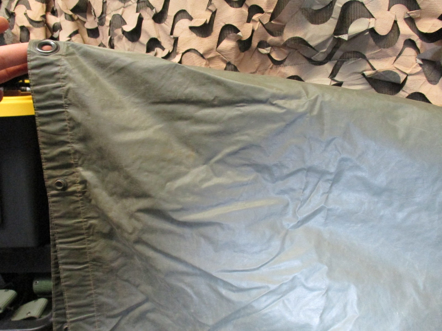 Vintage 1965 US Military Poncho Vietnam Era Coated Nylon Rain Gear Ground Sheet