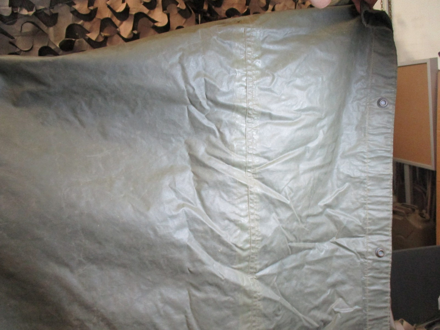 Vintage 1965 US Military Poncho Vietnam Era Coated Nylon Rain Gear Ground Sheet