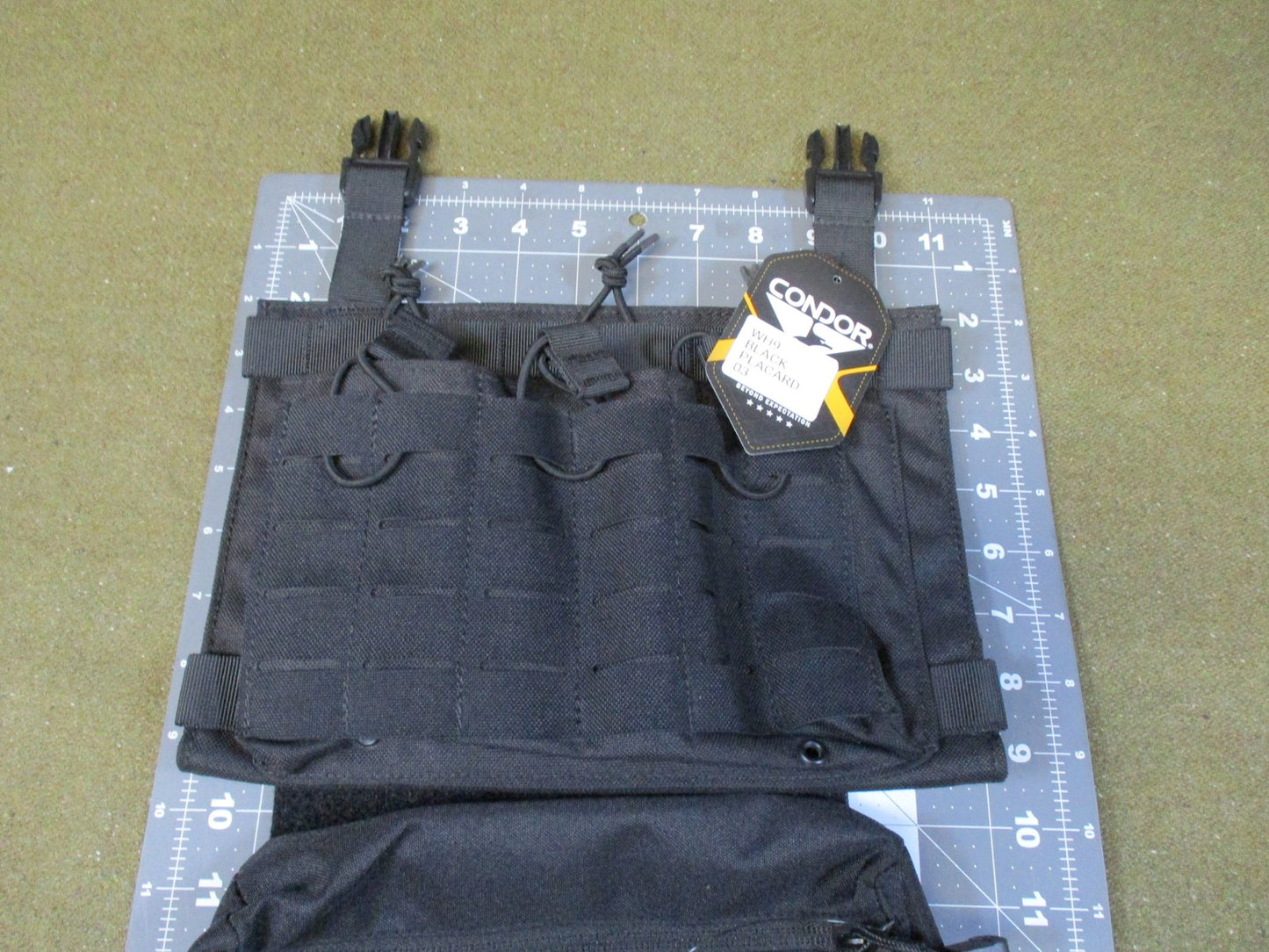 New Condor VISM Tactical Triple Mag Panel Placard Utility Pouch Black Molle Gear