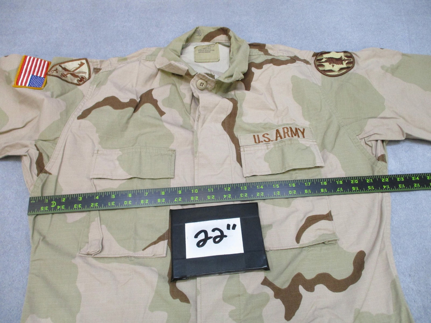 US Army DCU Desert Camo Combat Coat Jacket Medium-Long 89th MP Brigade 42nd MP
