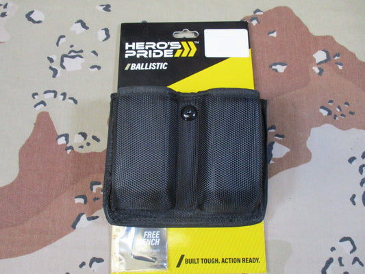 Hero's Pride 1038-L Double Pistol Magazine Case Open Top Large Duty Belt Pouch