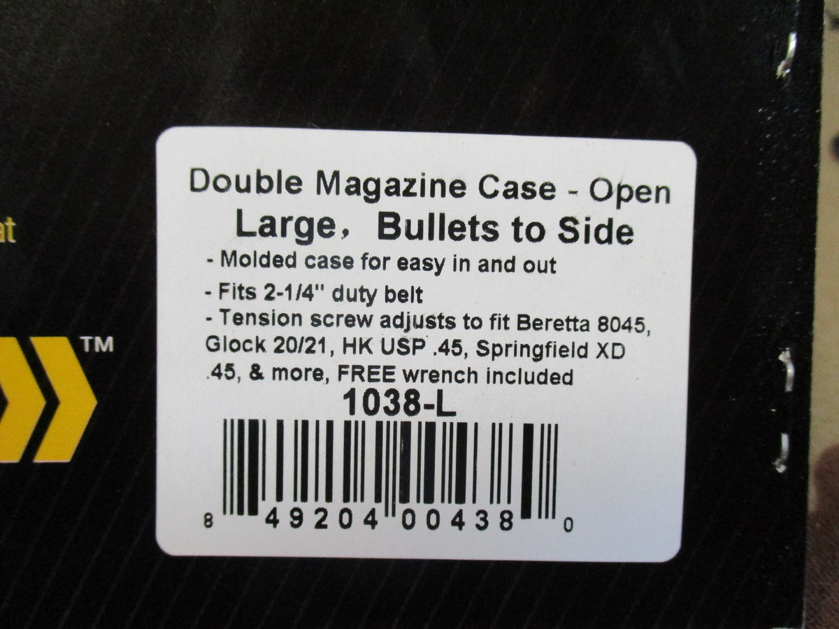 Hero's Pride 1038-L Double Pistol Magazine Case Open Top Large Duty Belt Pouch