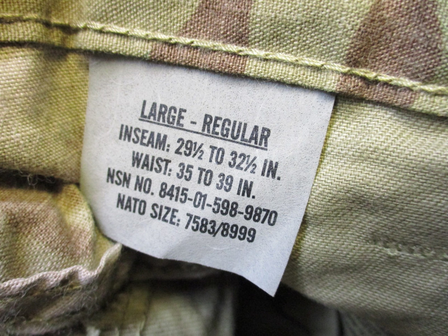 NEW MULTICAM ARMY COMBAT UNIFORM TROUSER BDU PANTS FLAME RESISTANT L-R BOTTOMS