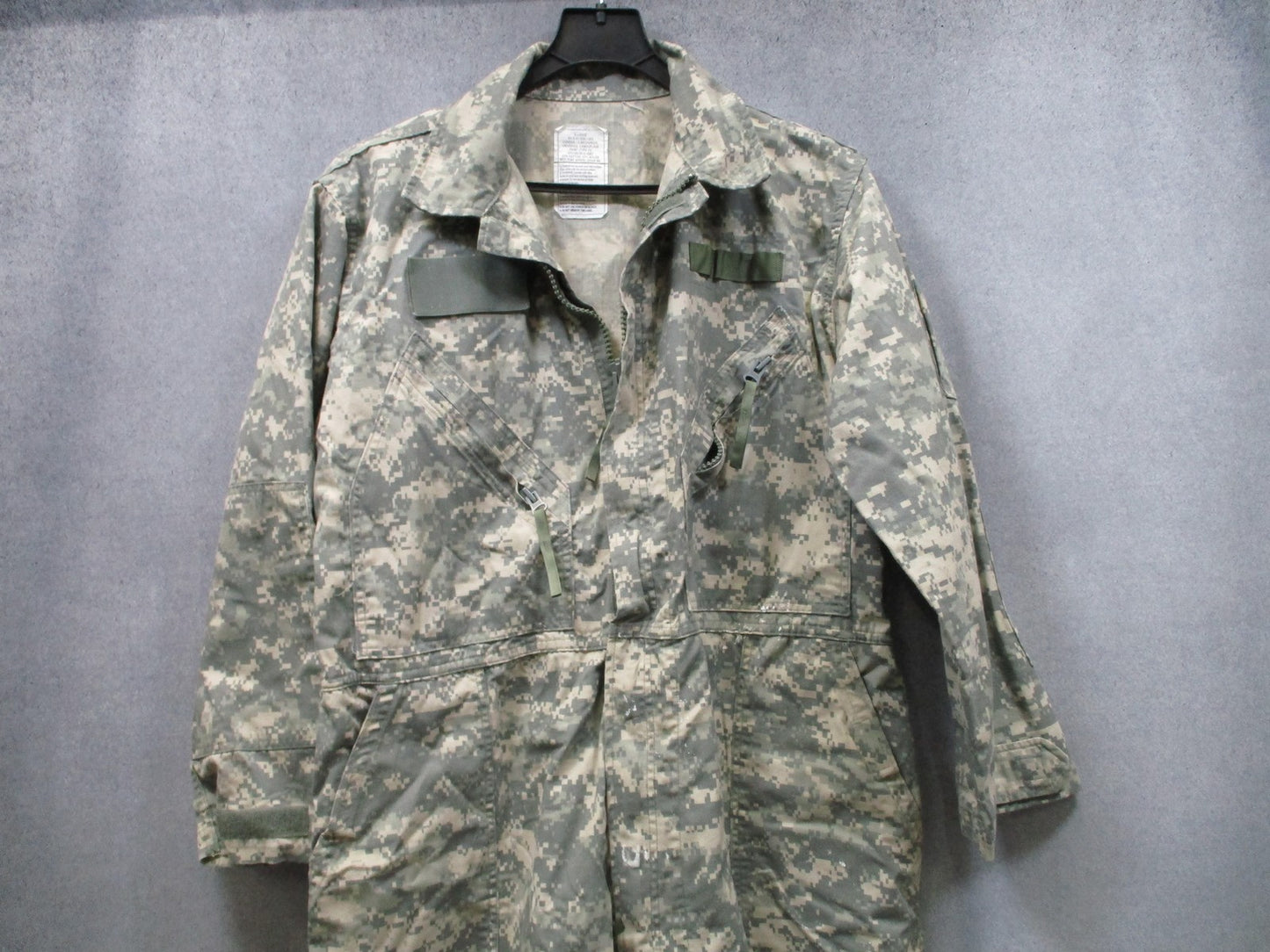 US Military Coveralls Mechanics X-Large Digital Camo Print Type III Used