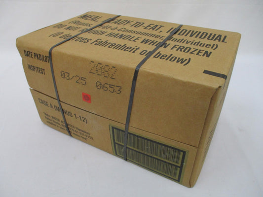 Military MRE Case A - 12 Sealed Meals, 2025 Inspection Year, Emergency Food